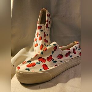 Cherry Print Slip-On Sneakers